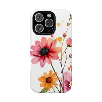 iPhone 16 Pro / Glossy Phone Case - Watercolour Style Simple Wildflower Design Phone Case