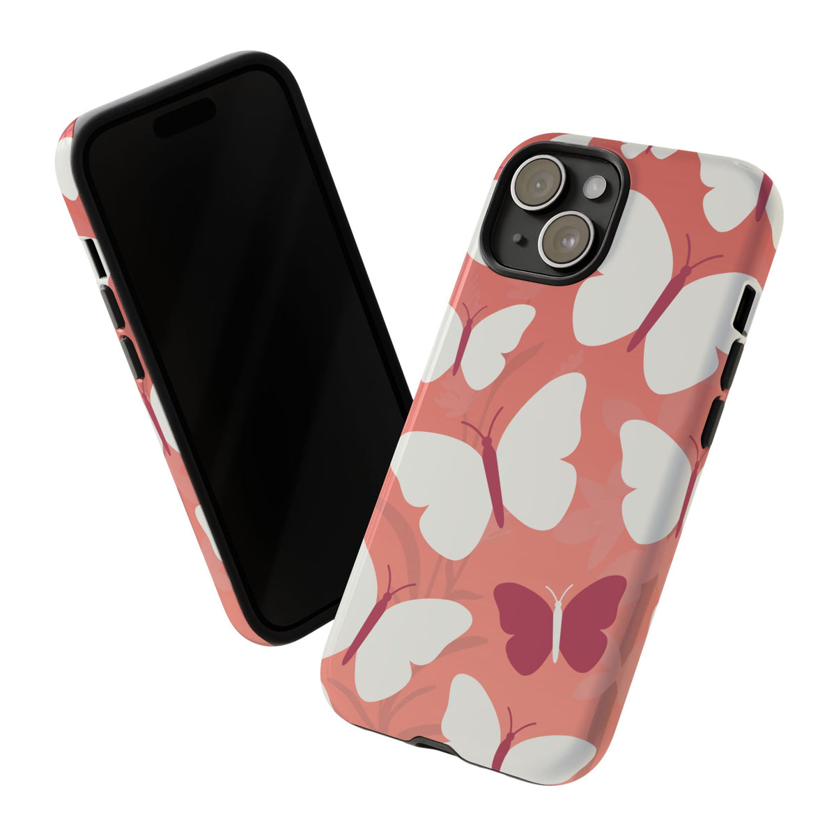 Minimalist Pink Butterfly Pattern Phone Case - Pink Phone Case