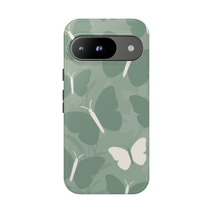 Minimalist Mint Green Butterfly Pattern Phone Case - Green Phone Case - Google Pixel 9 / Glossy