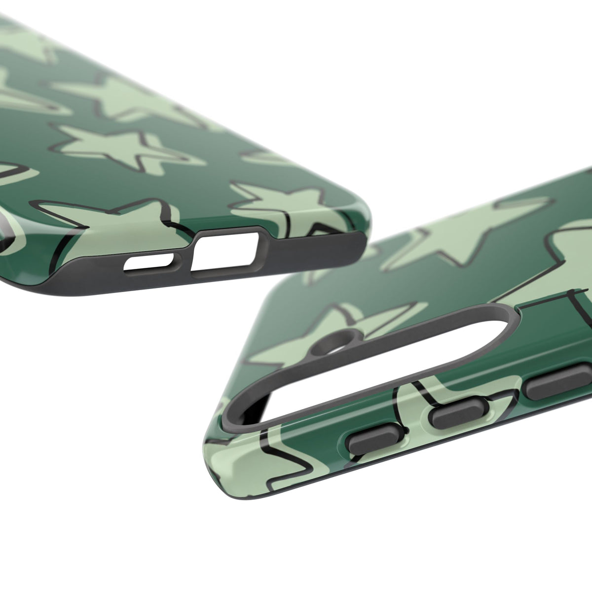 Forest Green Doodle Star Phone Case