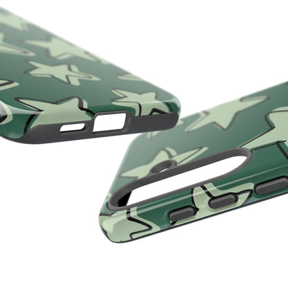 Forest Green Doodle Star Phone Case