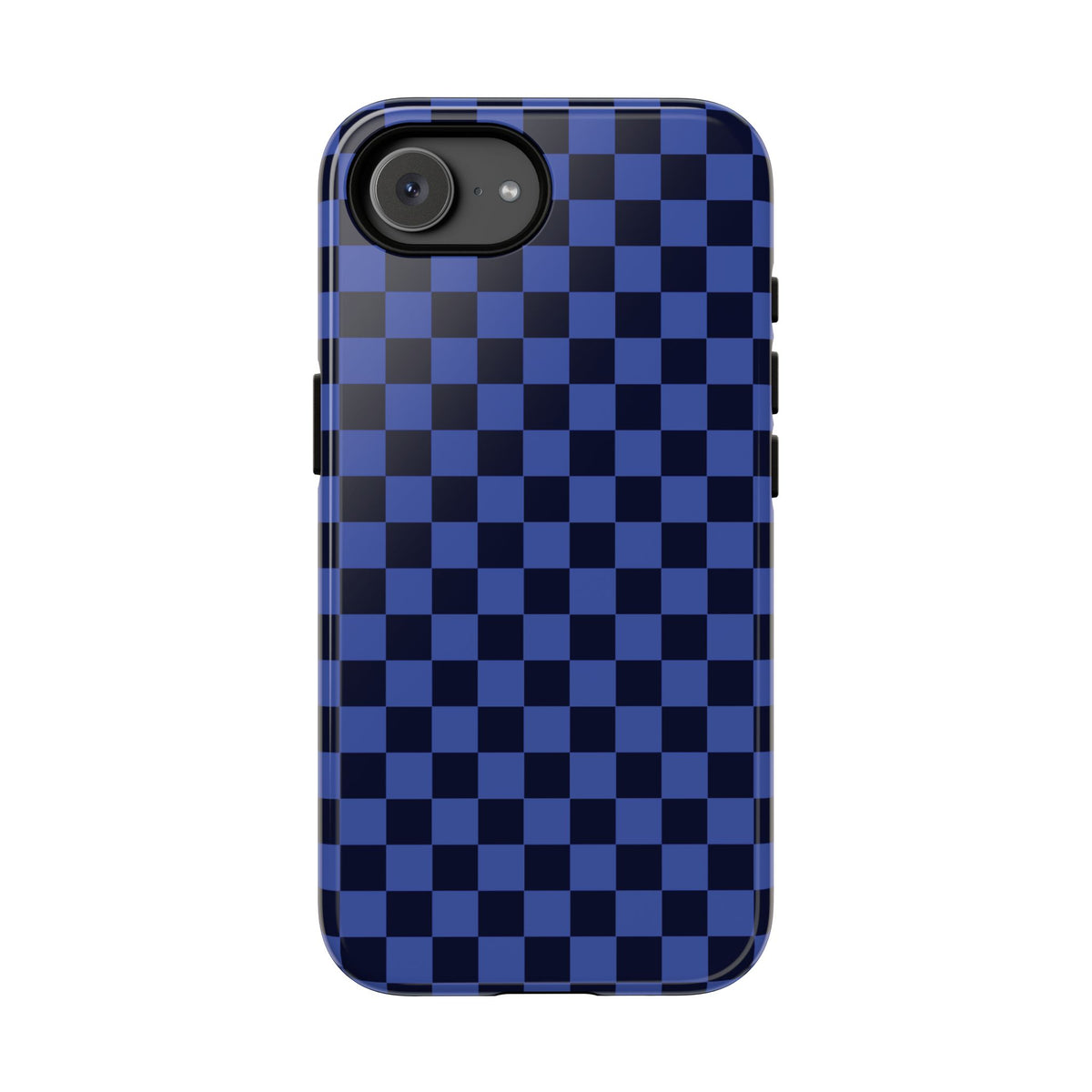 Bold Blue Small Checked Pattern Phone Case - Blue Phone Case - iPhone 17e / Glossy