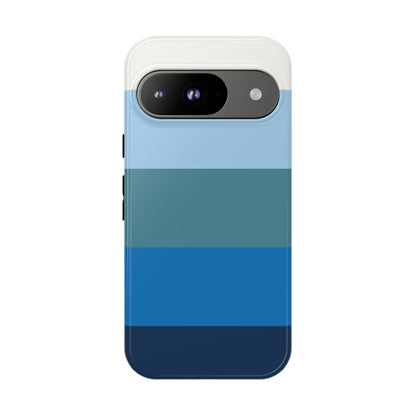 Blue and White Stripe Pattern Phone Case - Blue Phone Case - Google Pixel 9 / Glossy