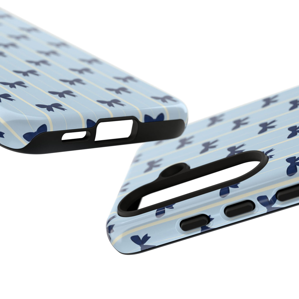 Retro Navy Blue Bow Pattern Phone Case