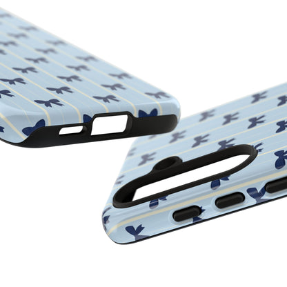 Retro Navy Blue Bow Pattern Phone Case