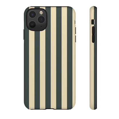 Green & Beige Stripe Pattern Phone Case - Green Phone Case - iPhone 11 Pro Max / Glossy