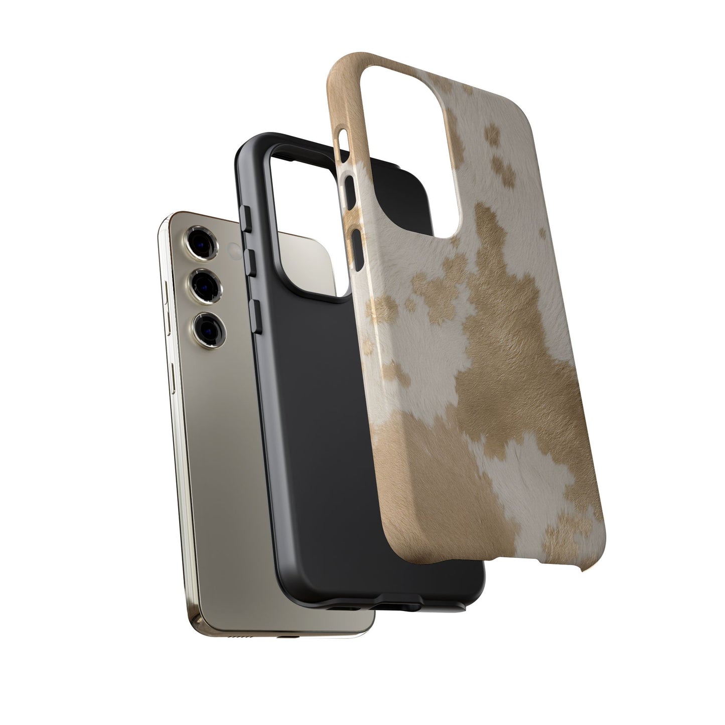 Elegant Champagne Cow Print Phone Case