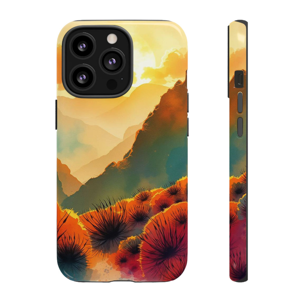 Ideallic Watercolour Sunset Design Phone Case - Multicolor Phone Case - iPhone 13 Pro / Glossy