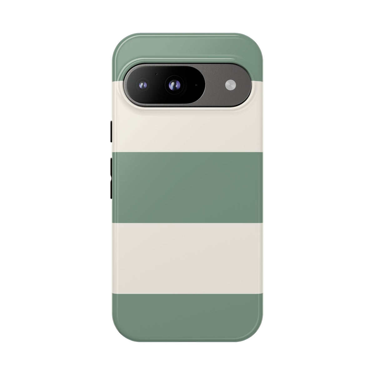 Green & White Horizontal Stripe Pattern Phone Case - Green Phone Case - Google Pixel 9 / Glossy