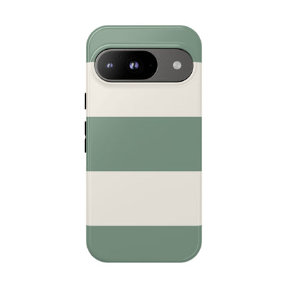 Green & White Horizontal Stripe Pattern Phone Case - Green Phone Case - Google Pixel 9 / Glossy