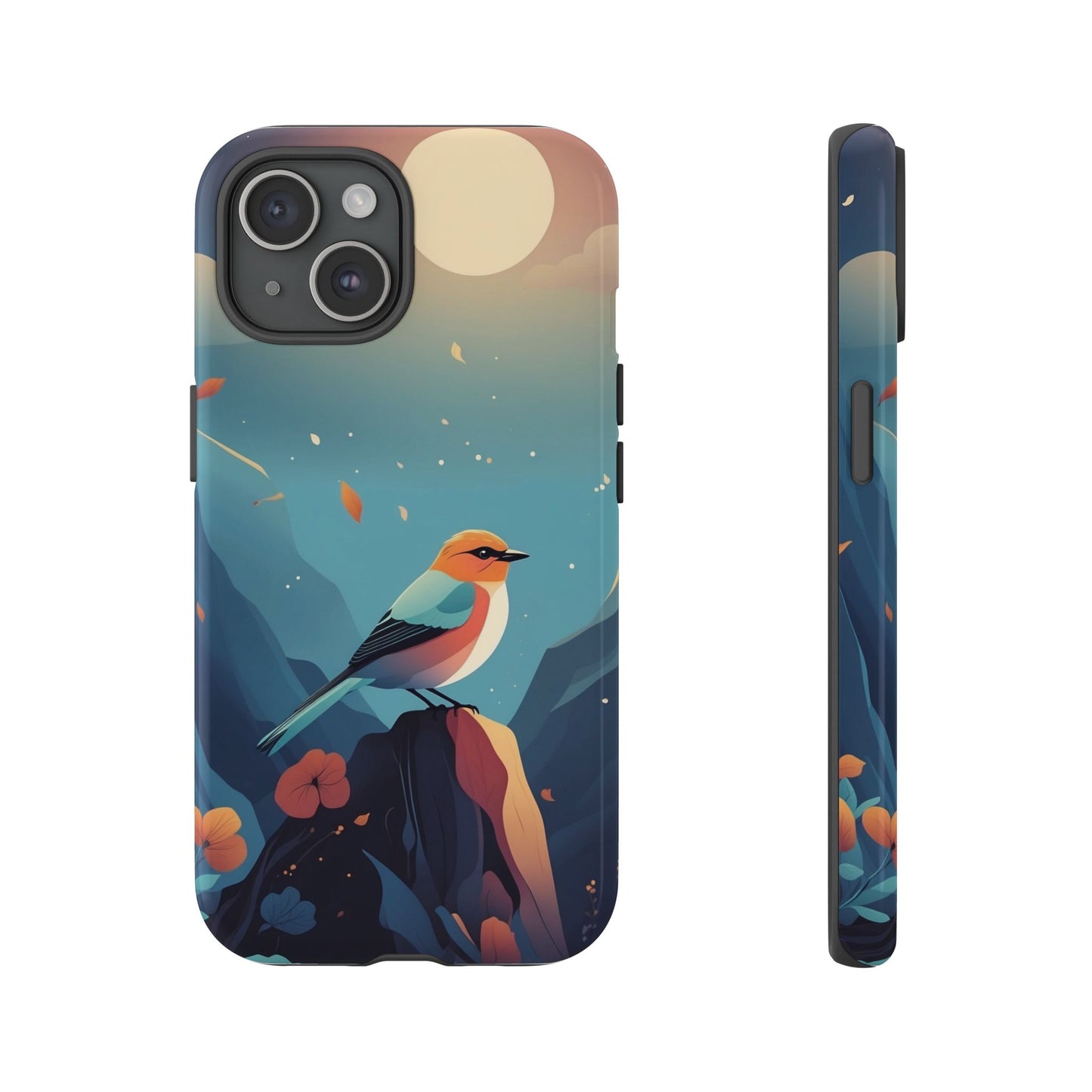iPhone 15 / Glossy Phone Case - Stylised Bird Design Phone Case