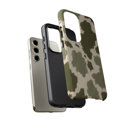 Stylish Olive Green Cow Print Phone Case