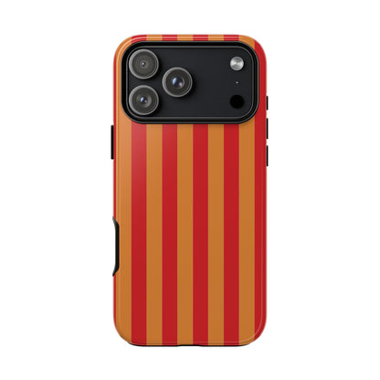 iPhone 17 Pro Max / Glossy Phone Case - ’Orange & Red Stripe Pattern’ Phone Case