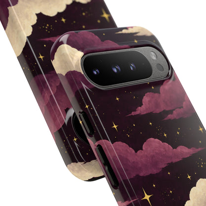 Illustrated Plum Clouds & Stars Phone Case