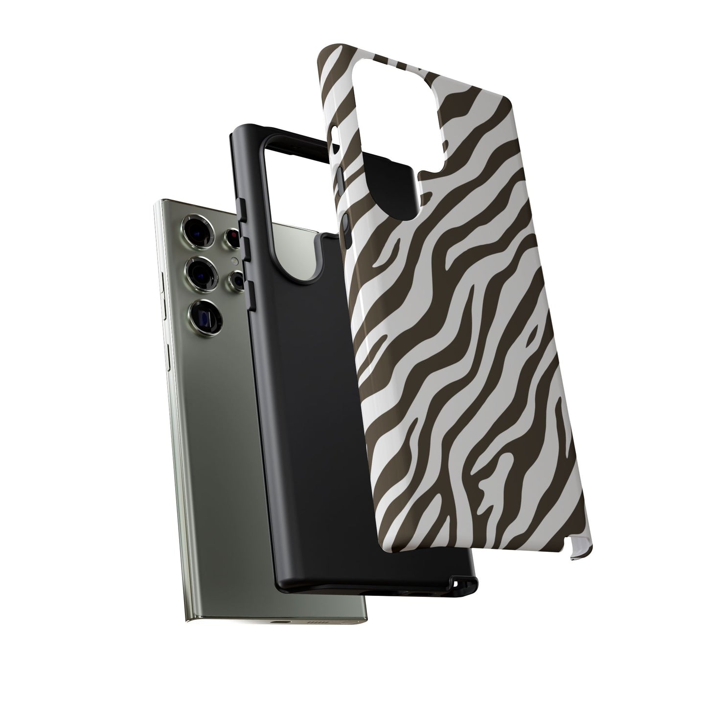 Stylish Mocha Zebra Print Phone Case