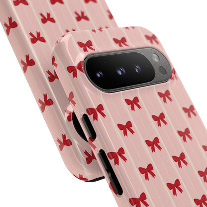 Retro Cherry Red Bow Pattern Phone Case
