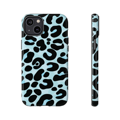 Cool Aqua Leopard Print Phone Case