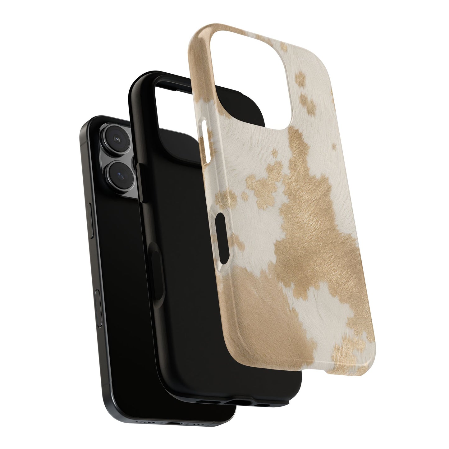 Elegant Champagne Cow Print Phone Case