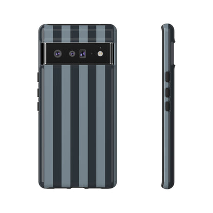Dark Blue Stripe Pattern Phone Case - Blue Phone Case - Google Pixel 6 Pro / Glossy
