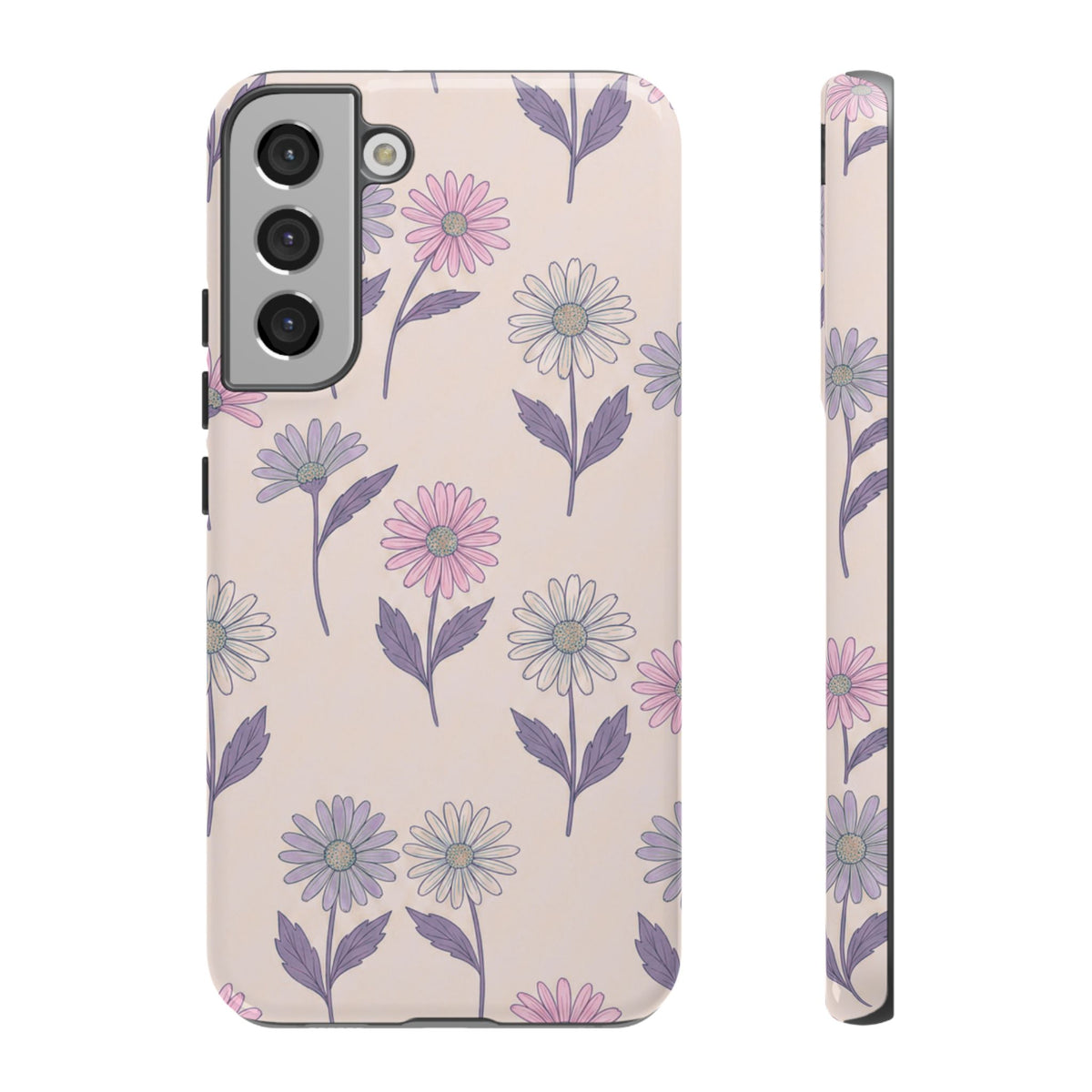 Pretty Pink & Purple Daisy Pattern Phone Case