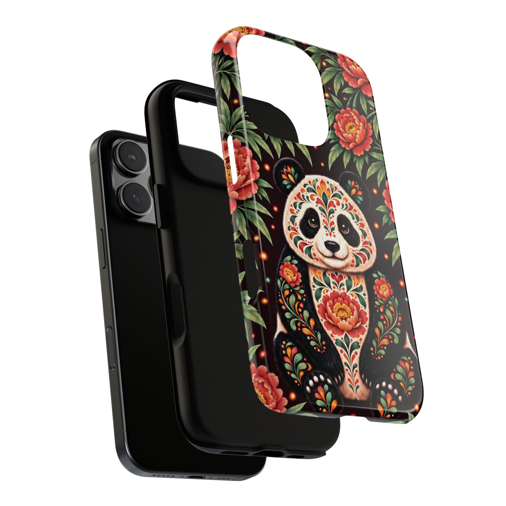 Cute Terracotta and Teal Calavera Panda Phone Case - Multicolor Phone Case