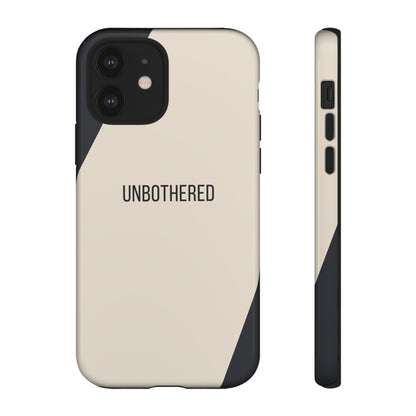 iPhone 12 / Glossy Phone Case - Sassy Statement Case ’Unbothered’ in Beige & Charcoal