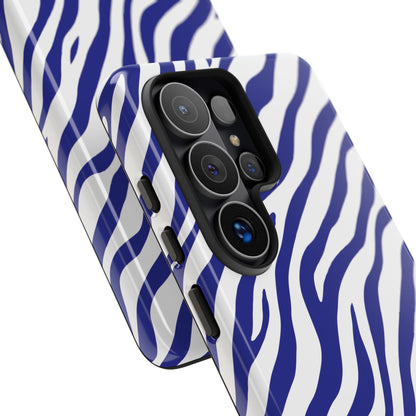 Stylish Electric Blue Zebra Print Phone Case