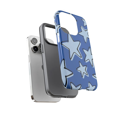 Cobalt Blue Doodle Star Phone Case
