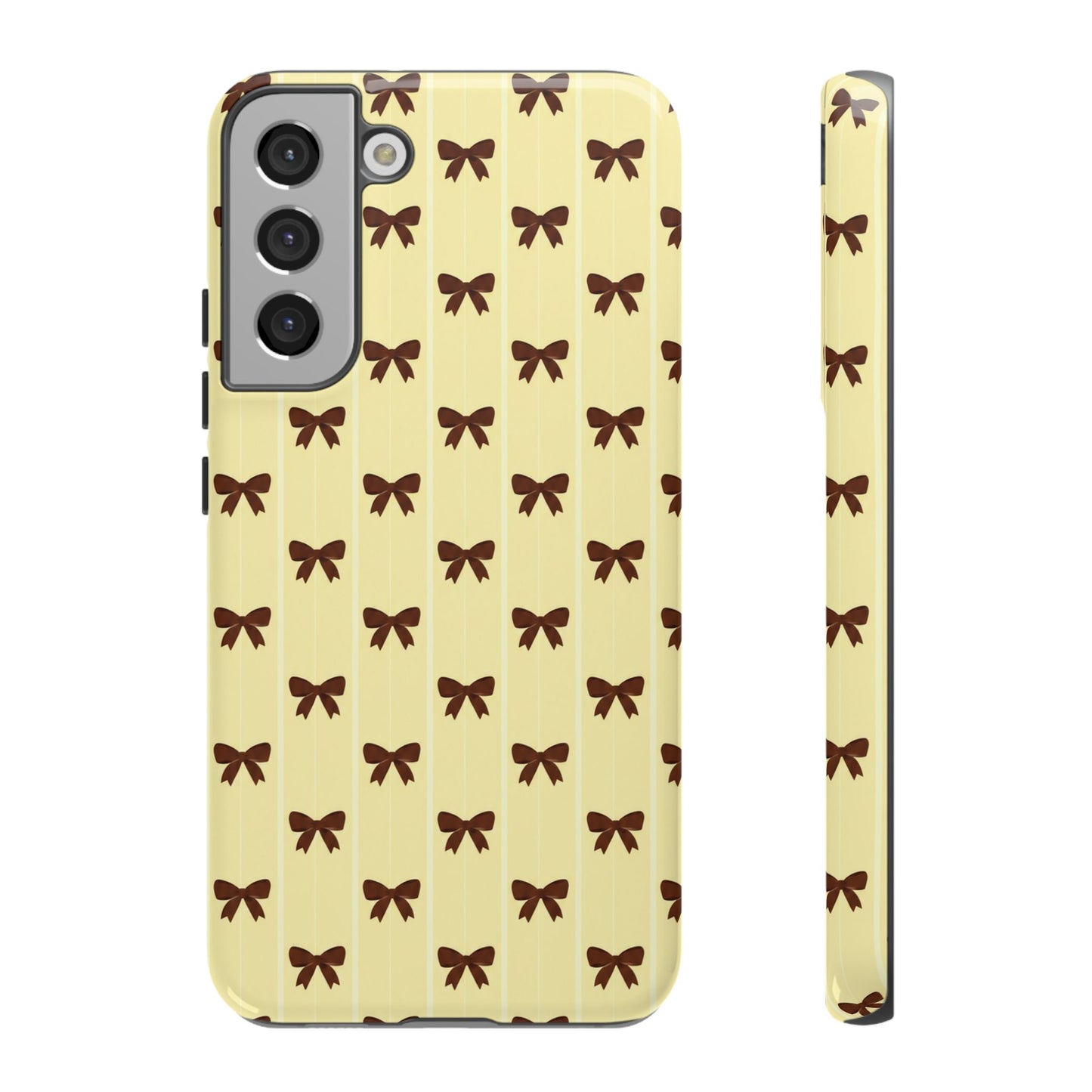 Retro Chocolate Brown Bow Pattern Phone Case
