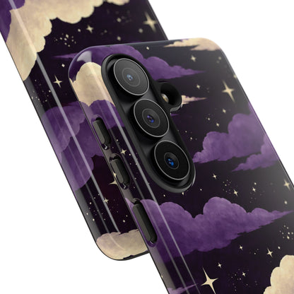 Illustrated Purple Clouds & Stars Phone Case