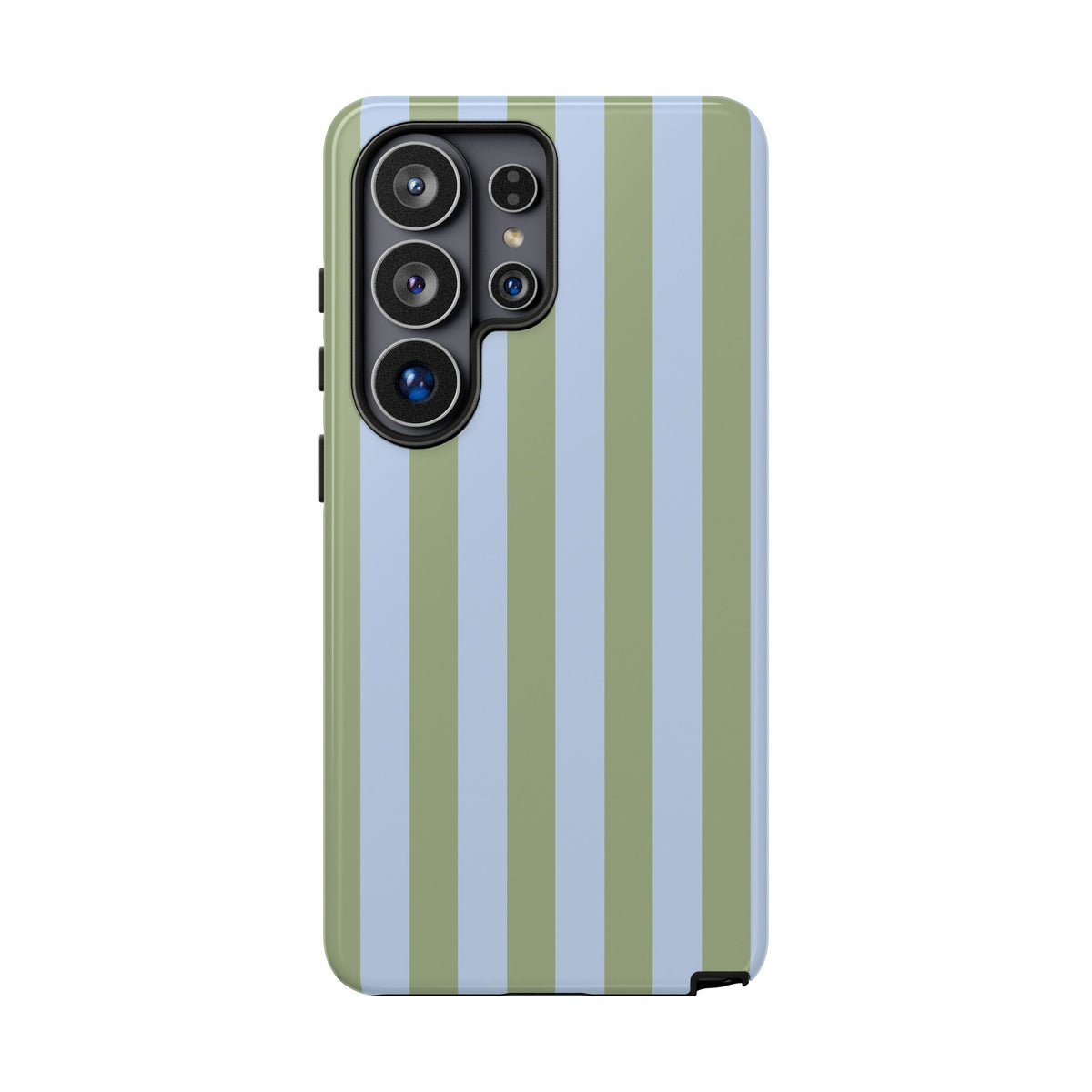 Trendy Ice Blue & Green Stripe Pattern Phone Case - Blue Phone Case - Samsung Galaxy S26 Ultra / Glossy