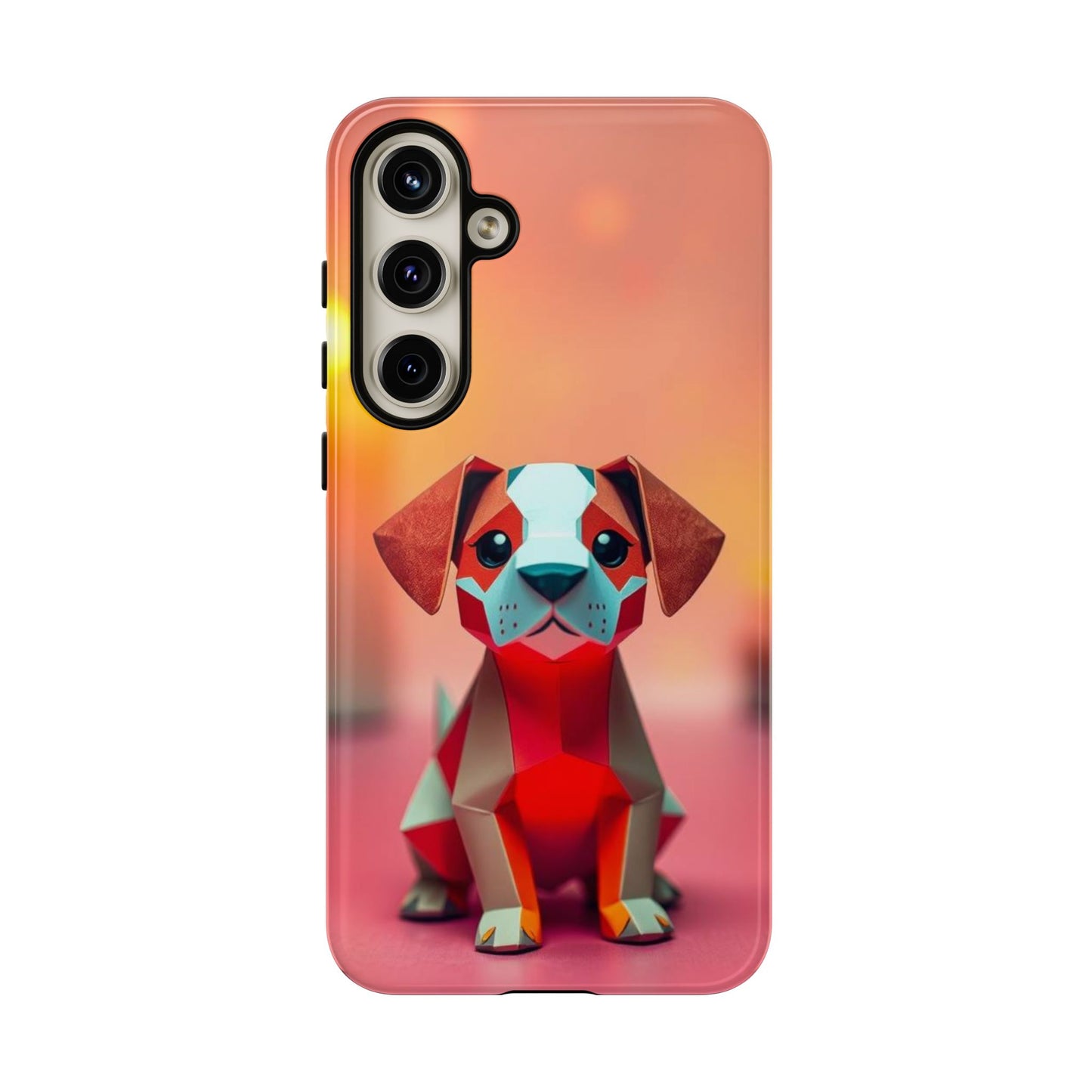 Samsung Galaxy S24 Plus / Glossy Phone Case - Origami Dog Design Phone Case