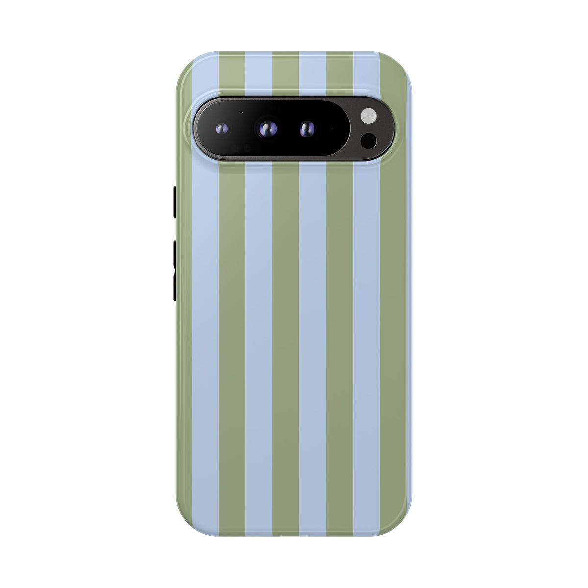 Trendy Ice Blue & Green Stripe Pattern Phone Case - Blue Phone Case - Google Pixel 9 Pro XL / Glossy