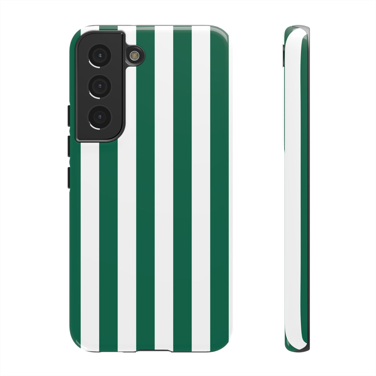Simple Green & White Stripe Pattern Phone Case - Green Phone Case - Samsung Galaxy S22 / Glossy