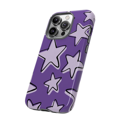 Violet Purple Doodle Star Phone Case