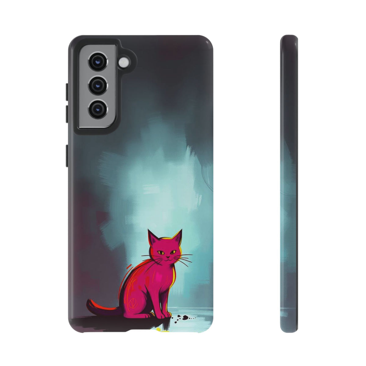 Pop Art Moody Cat Design Phone Case - Multicolor Phone Case - Samsung Galaxy S21 / Glossy