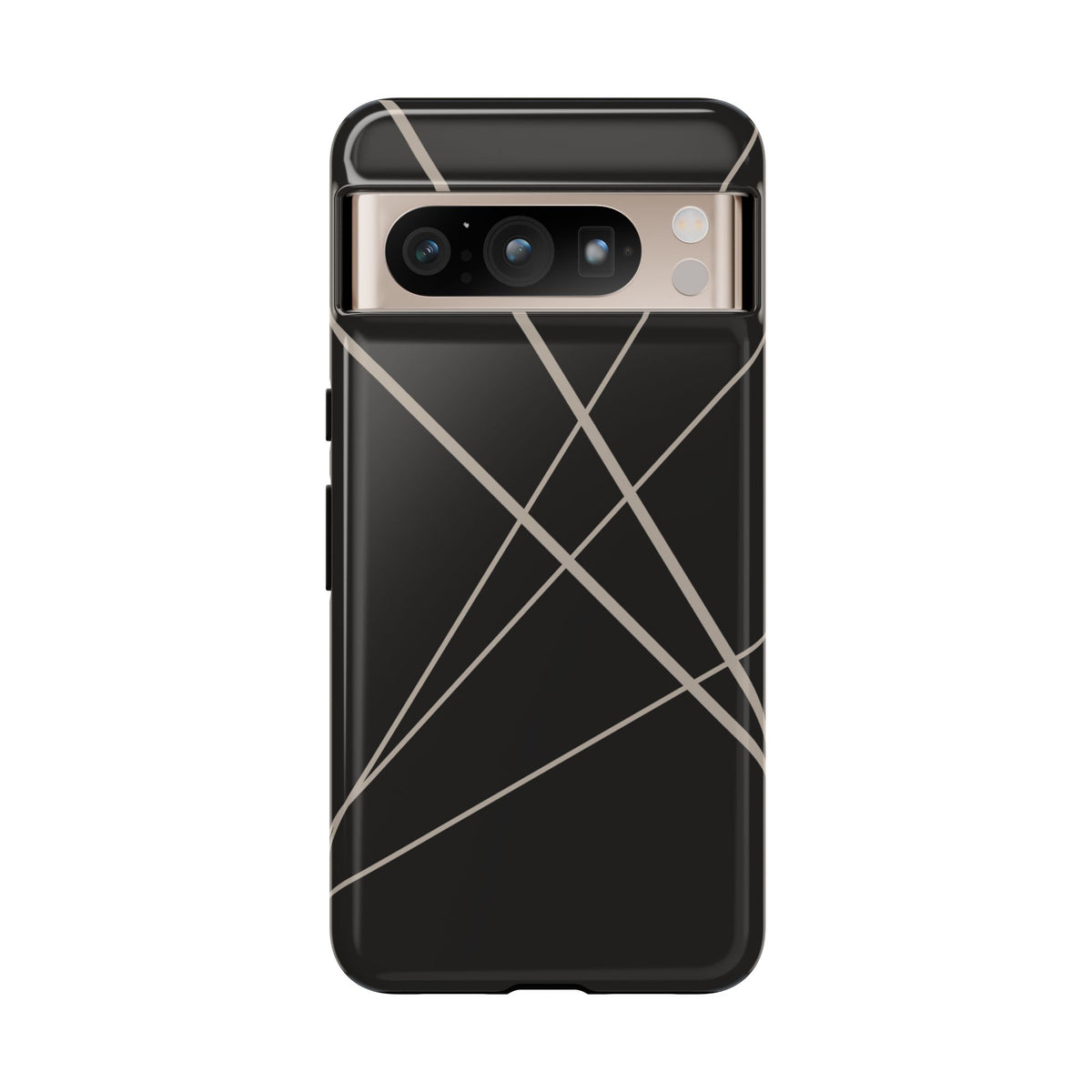 Abstract Black with Grey Lines Phone Case - Black Phone Case - Google Pixel 8 Pro / Glossy