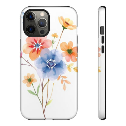 iPhone 12 Pro Max / Glossy Phone Case - Boho Chic Watercolour Bouquet Pattern Phone Case