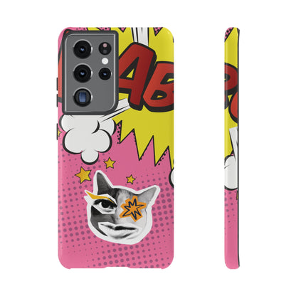 Bold Pink Pop Art Cat Phone Case - Pink Phone Case - Samsung Galaxy S21 Ultra / Glossy