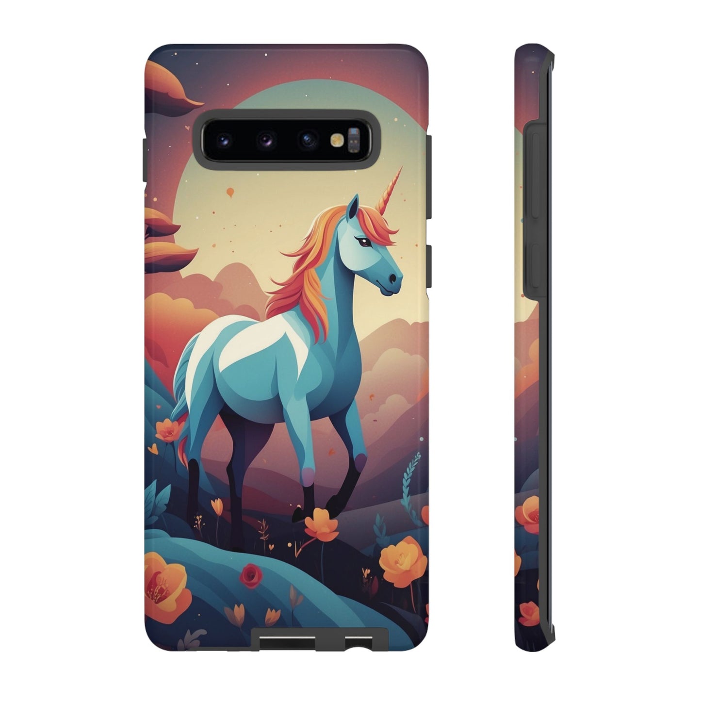 Samsung Galaxy S10 Plus / Glossy Phone Case - Stylised Unicorn Design Phone Case