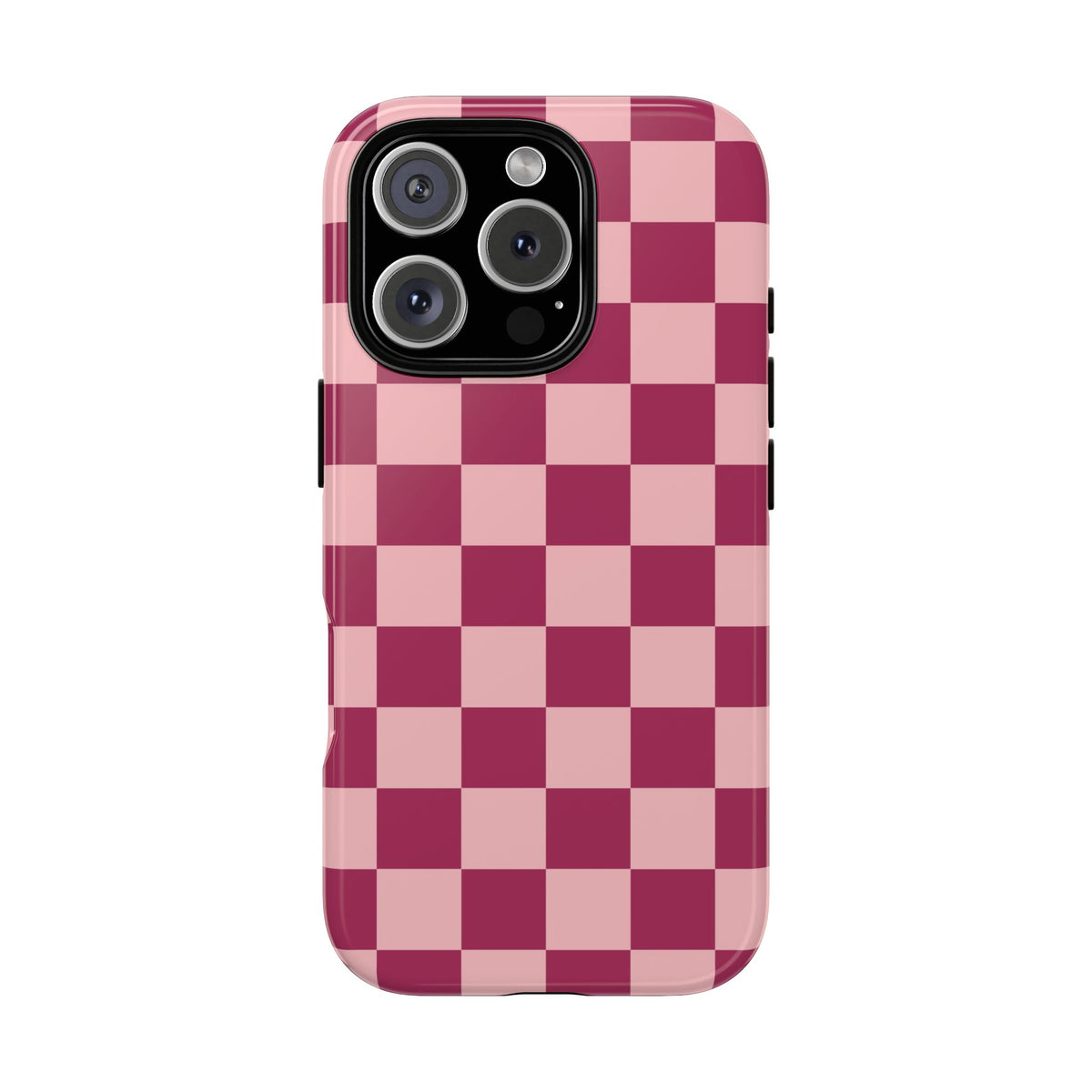 Pink Checked Pattern Phone Case - Pink Phone Case - iPhone 16 Pro / Glossy