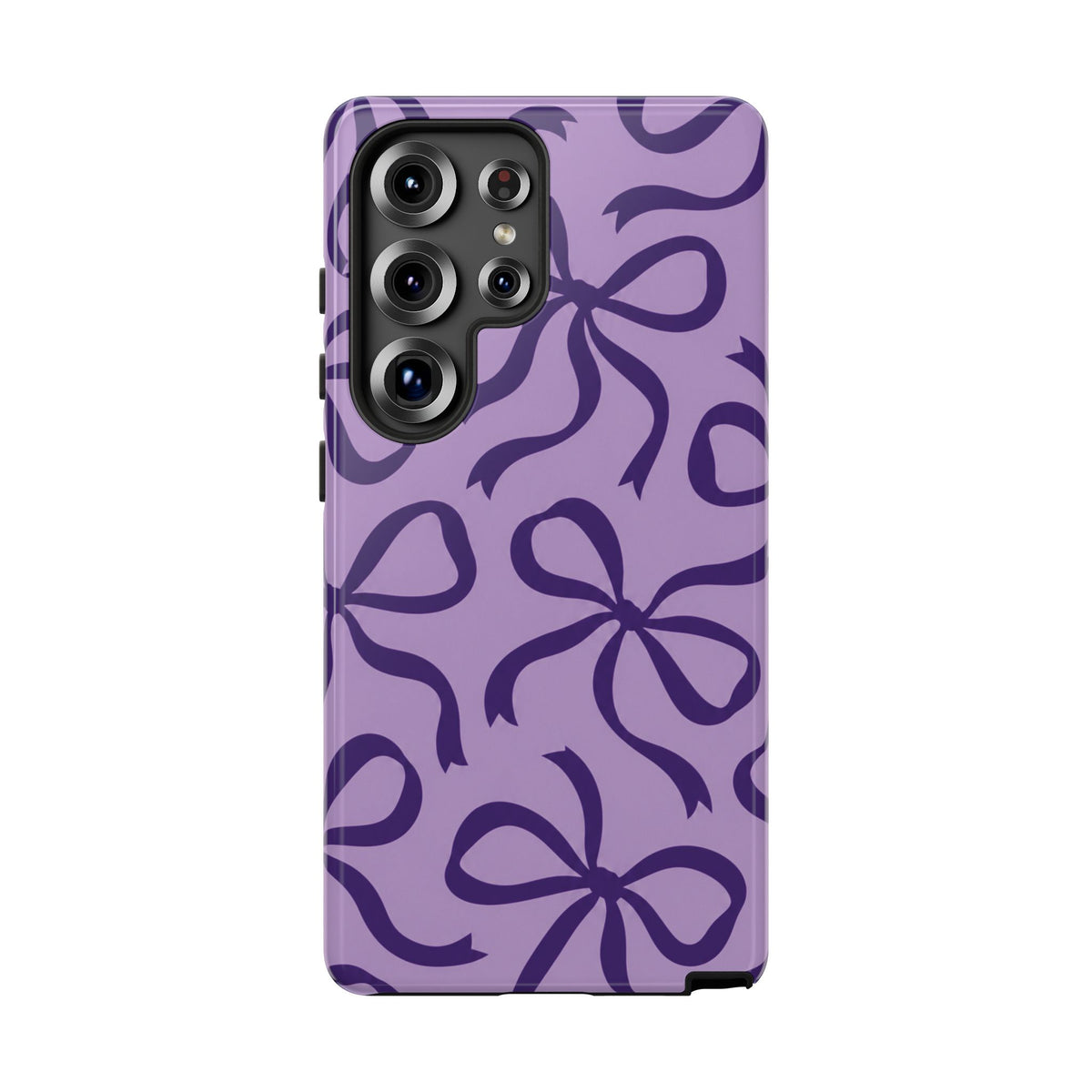 Bold Lilac and Deep Purple Bow Pattern Phone Case