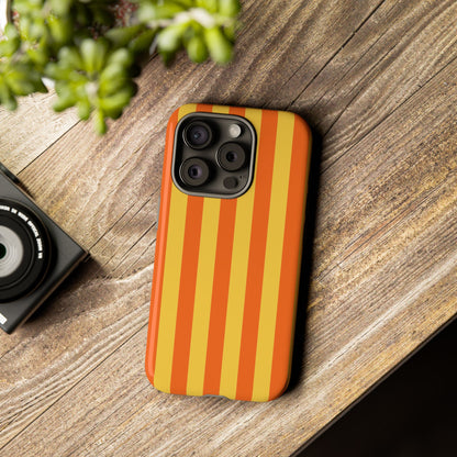 Trendy Orange & Yellow Stripe Pattern Phone Case - Yellow Phone Case