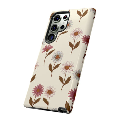Pretty Cream & Rose Daisy Pattern Phone Case
