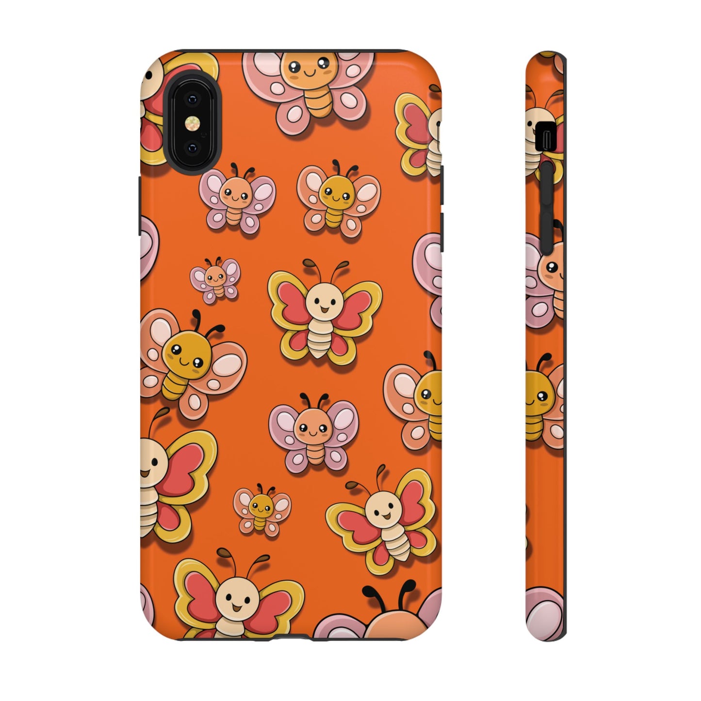 iPhone XS MAX / Glossy Phone Case - Orange Butterfly Sticker Design Phone Case