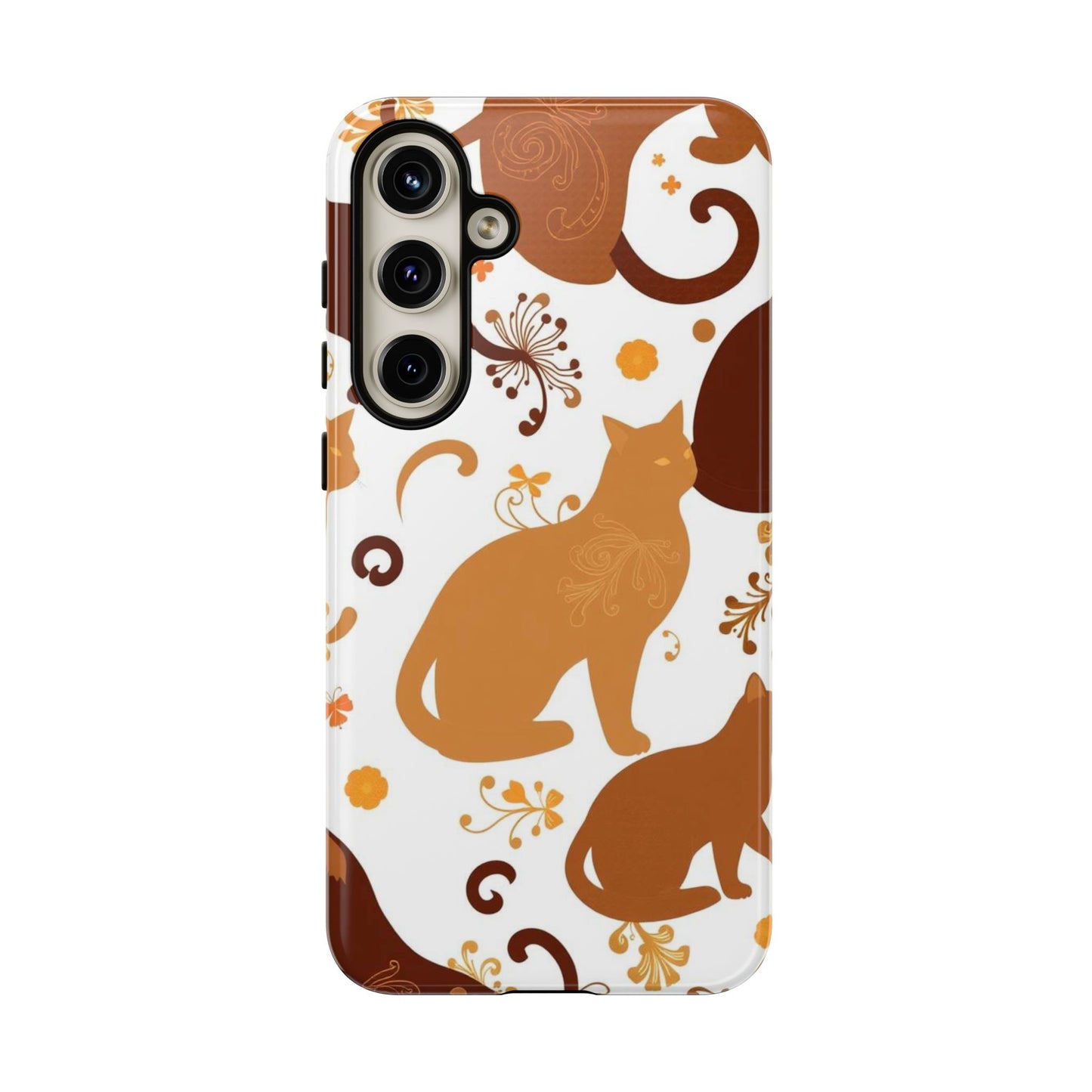Samsung Galaxy S24 Plus / Glossy Phone Case - Abstract Cat Pattern Phone Case
