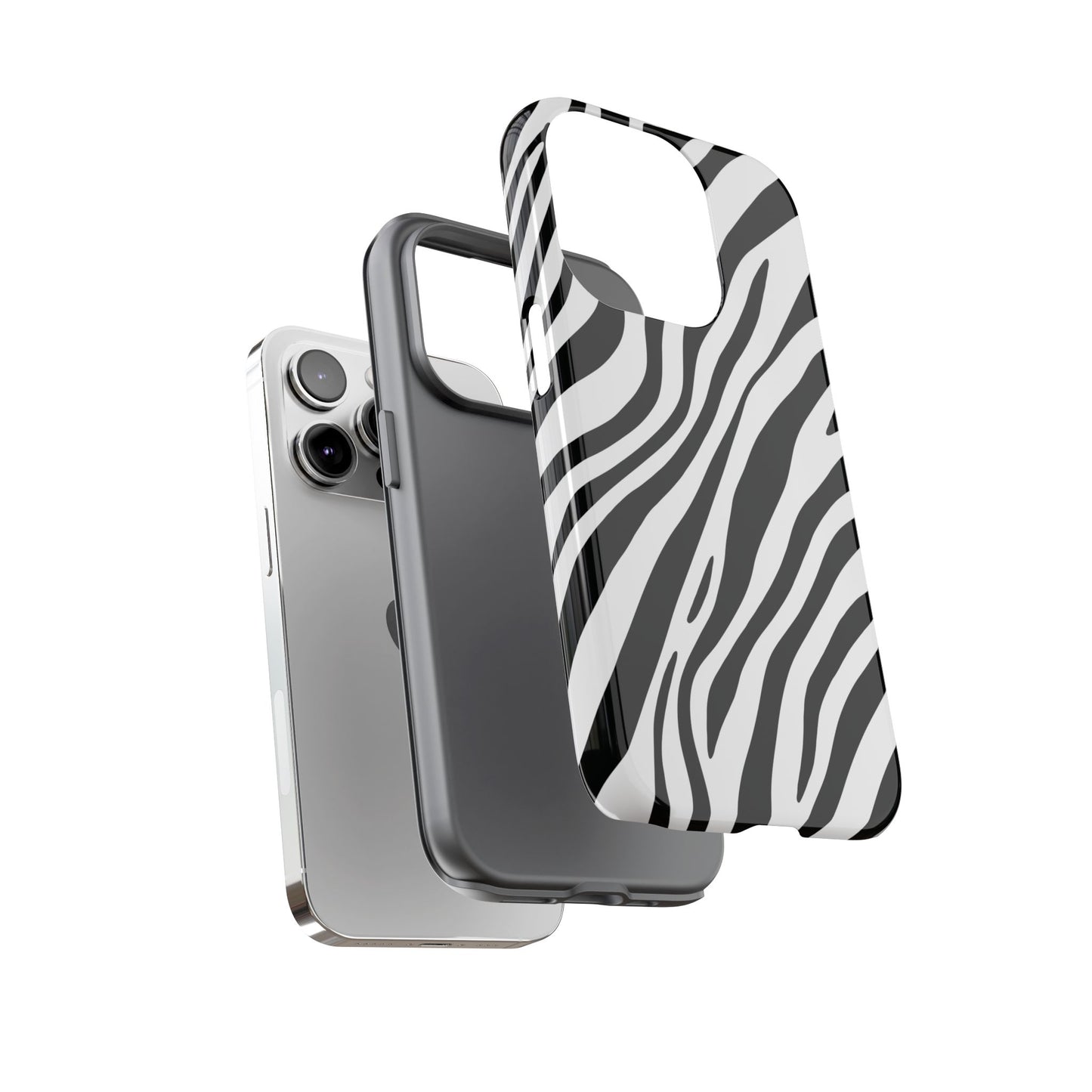 Modern Monochrome Zebra Print Phone Case