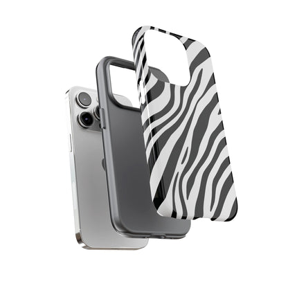 Modern Monochrome Zebra Print Phone Case