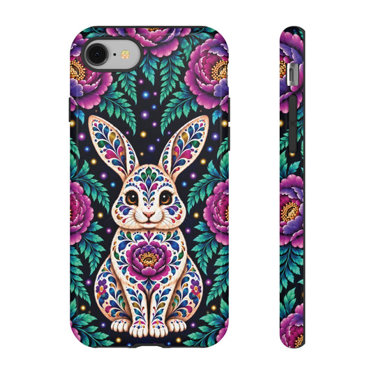 Cute Purple and Teal Calavera Bunny Phone Case - Multicolor Phone Case - iPhone 8 / Glossy