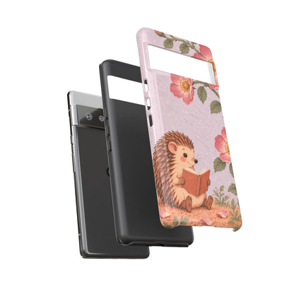 Whimsical Lilac Hedgehog and Wild Rose Phone Case - Purple Phone Case